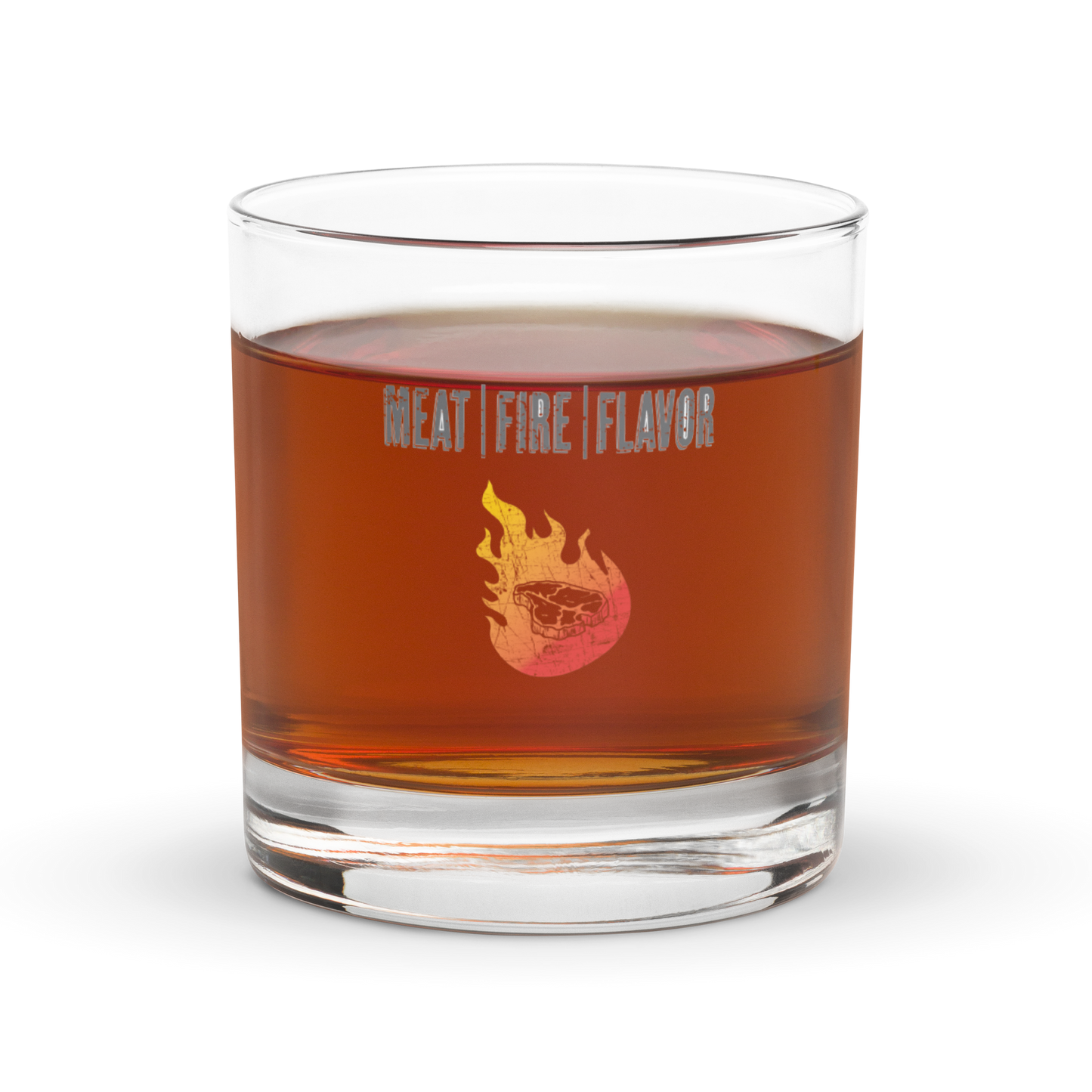 Meat Fire Flavor Rocks Glass